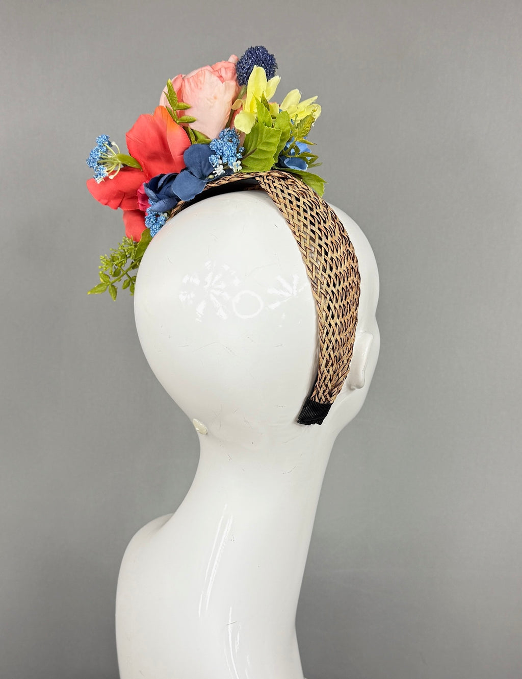 Kentucky Derby Fascinator Hat | Colorful peony flower arrangement Headpiece | Derbyologie