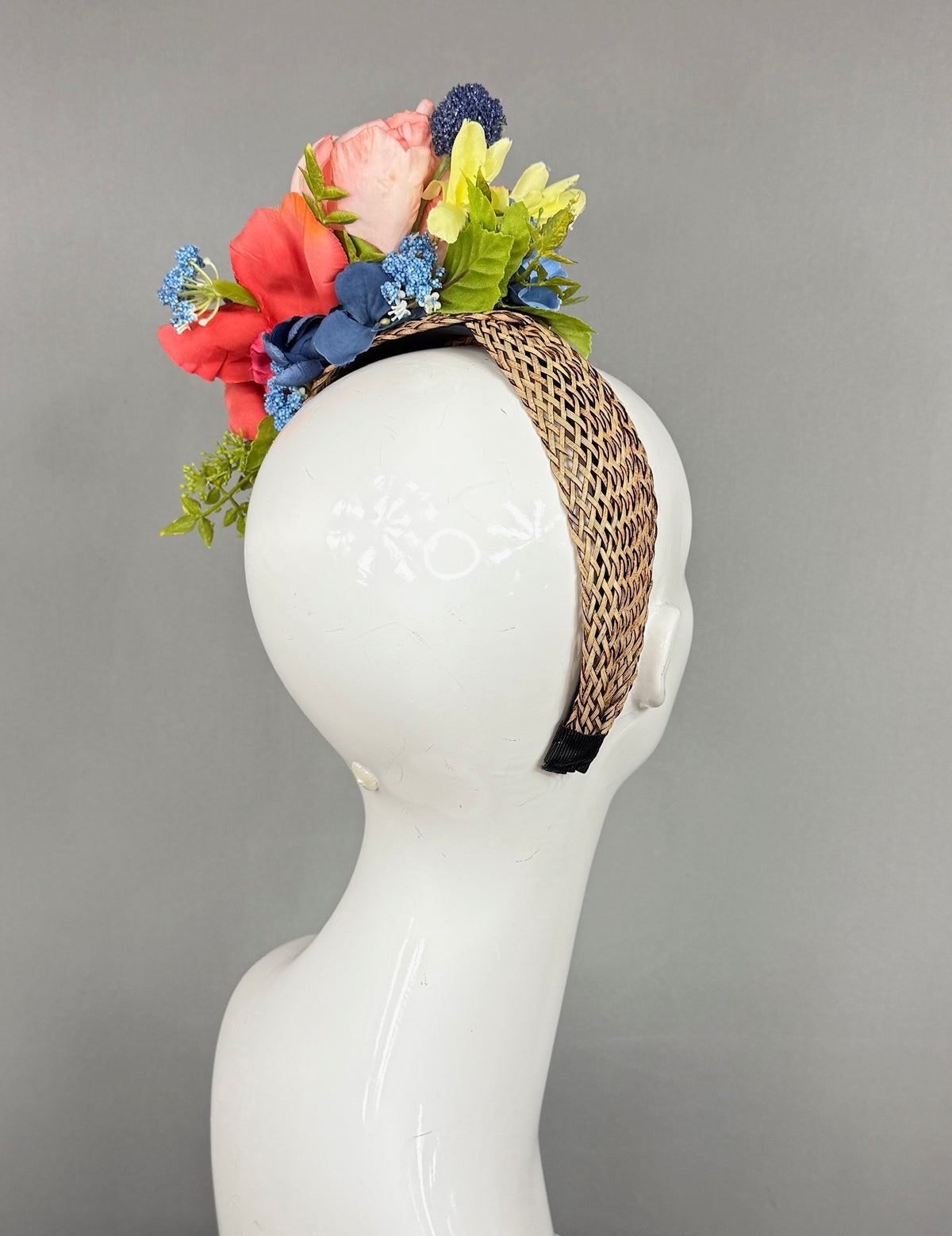 Kentucky Derby Fascinator Hat | Colorful peony flower arrangement Headpiece | Derbyologie