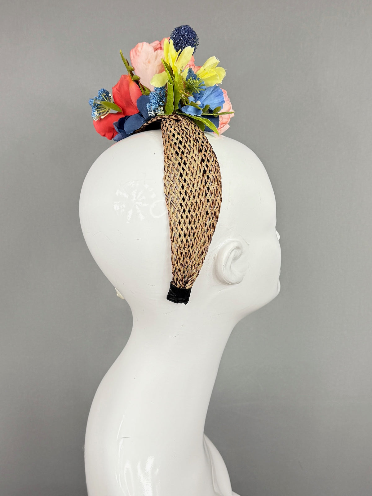Kentucky Derby Fascinator Hat | Colorful peony flower arrangement Headpiece | Derbyologie