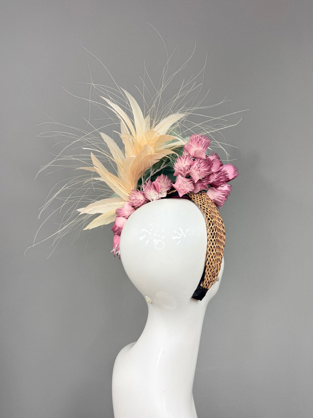 Kentucky Derby Fascinator Hat | Beige, Teal, and Violet Derby Hat | Derbyologie