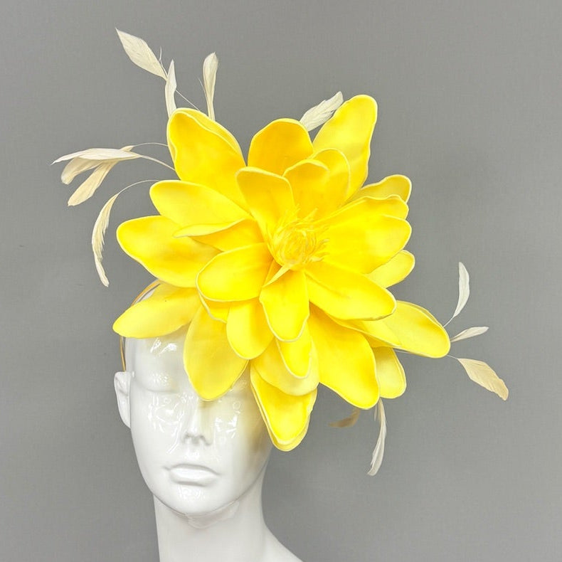 Kentucky Derby Fascinator Hat | Yellow and Beige Derby Hat | Derbyologie
