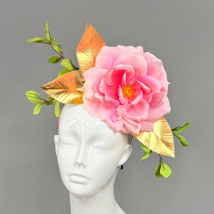 Kentucky Derby Fascinator Hat | Pink, Green, and Gold Derby Hat | Derbyologie