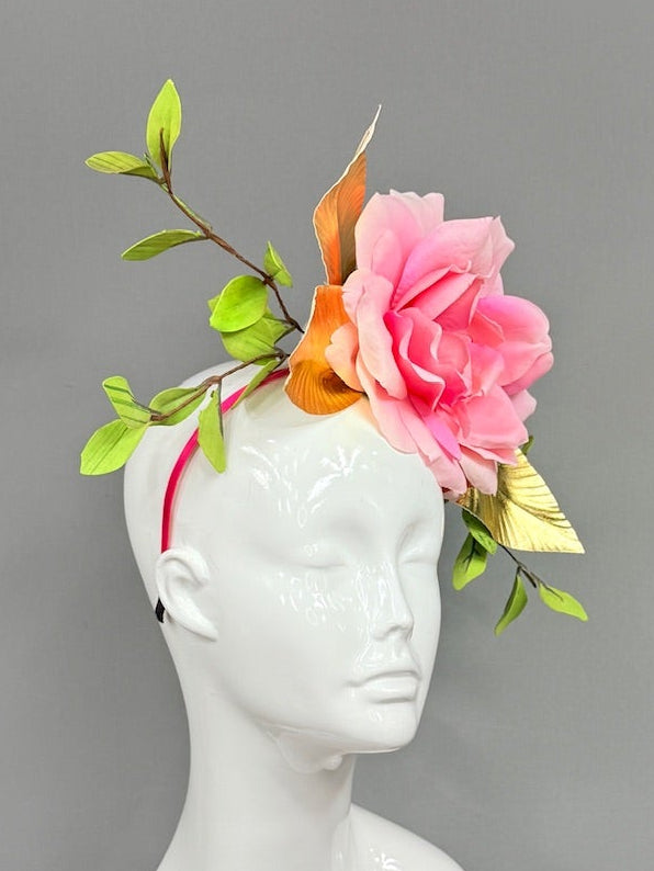 Kentucky Derby Fascinator Hat | Pink, Green, and Gold Derby Hat | Derbyologie
