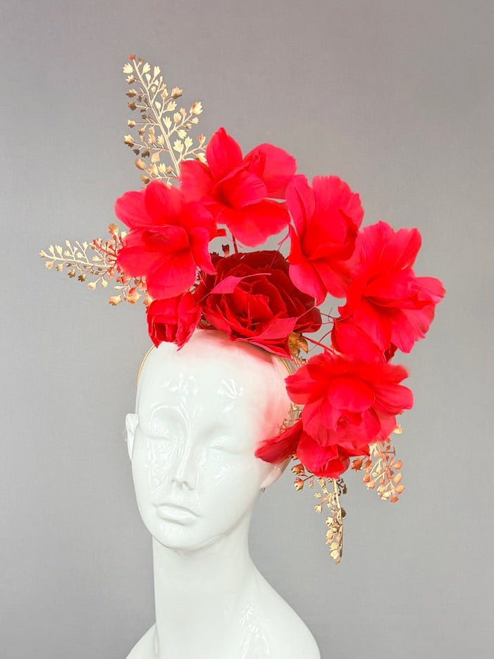 Kentucky Derby Fascinator Hat | Gold and Red Derby Hat | Derbyologie