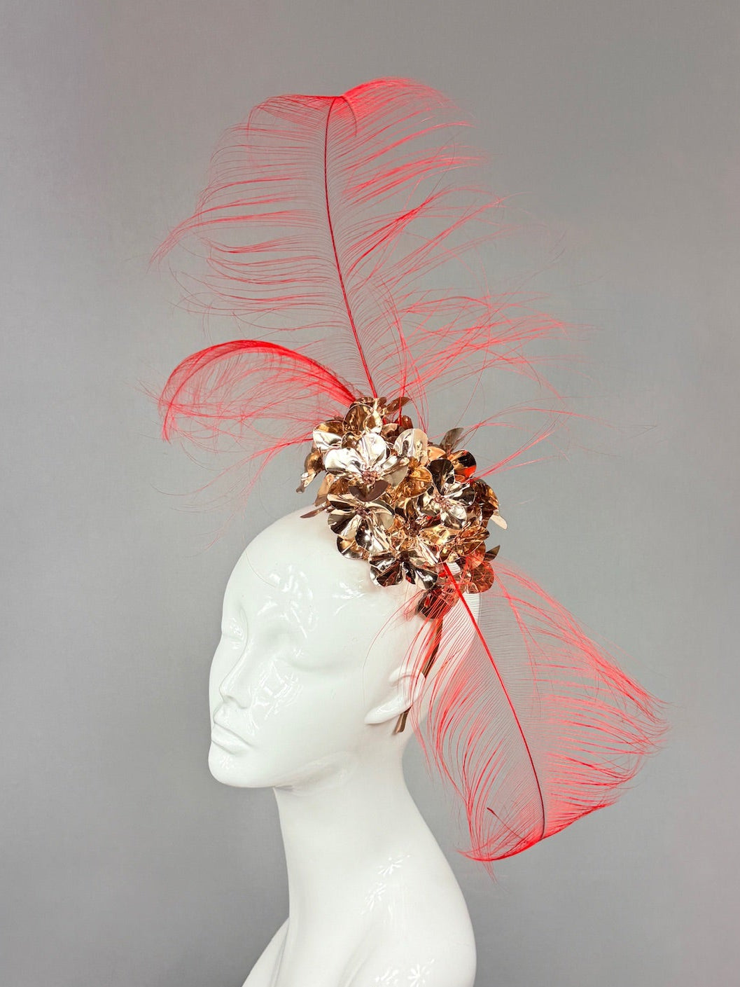 Kentucky Derby Fascinator Hat | Red and Gold Derby Hat | Derbyologie