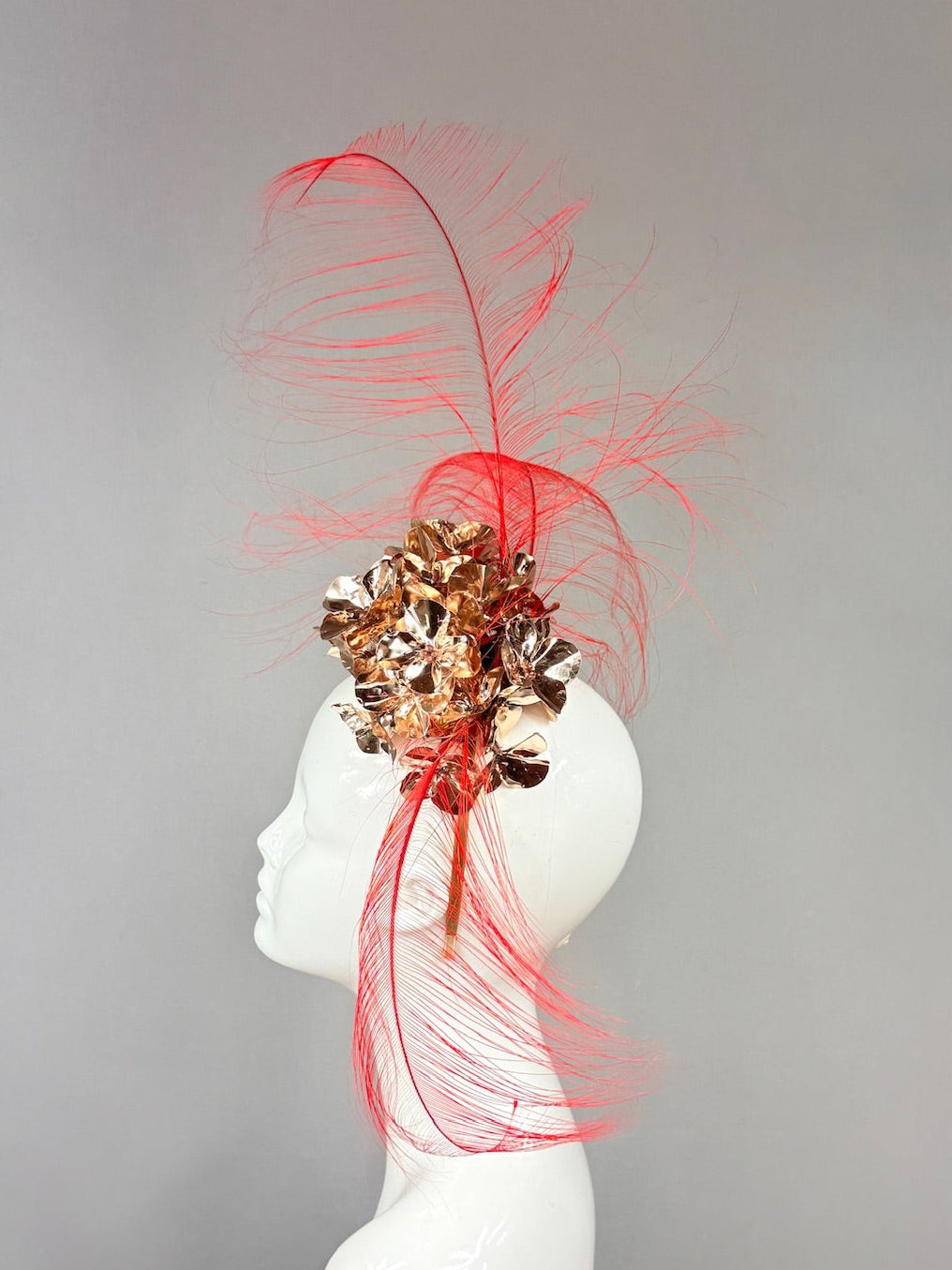 Kentucky Derby Fascinator Hat | Red and Gold Derby Hat | Derbyologie