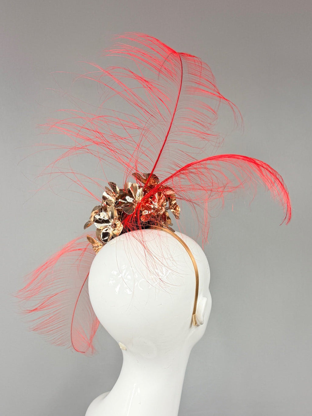 Kentucky Derby Fascinator Hat | Red and Gold Derby Hat | Derbyologie