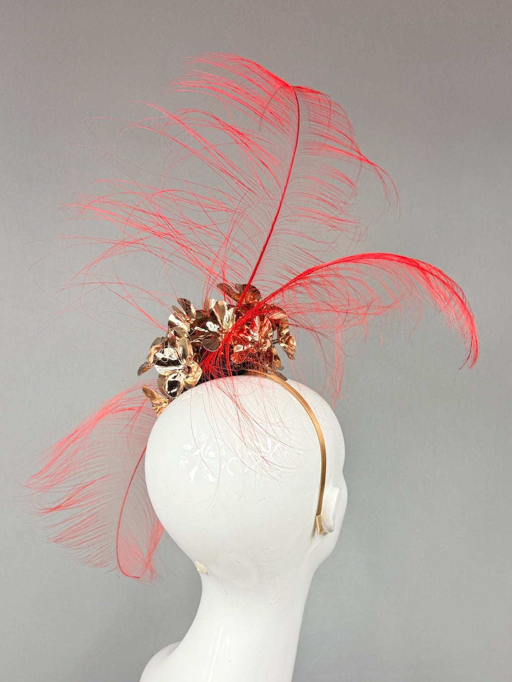 Kentucky Derby Fascinator Hat | Red and Gold Derby Hat | Derbyologie
