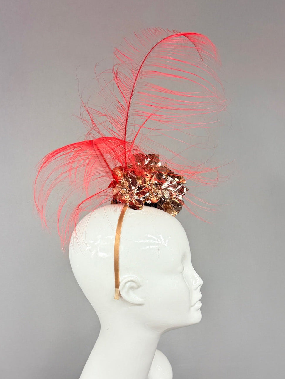 Kentucky Derby Fascinator Hat | Red and Gold Derby Hat | Derbyologie