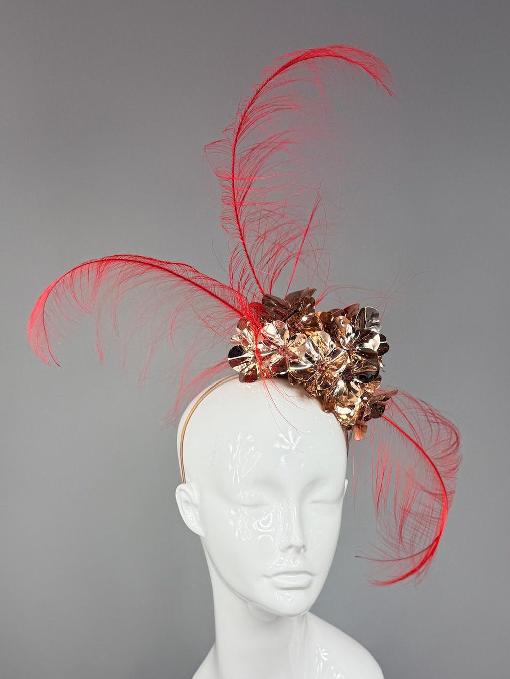 Kentucky Derby Fascinator Hat | Red and Gold Derby Hat | Derbyologie