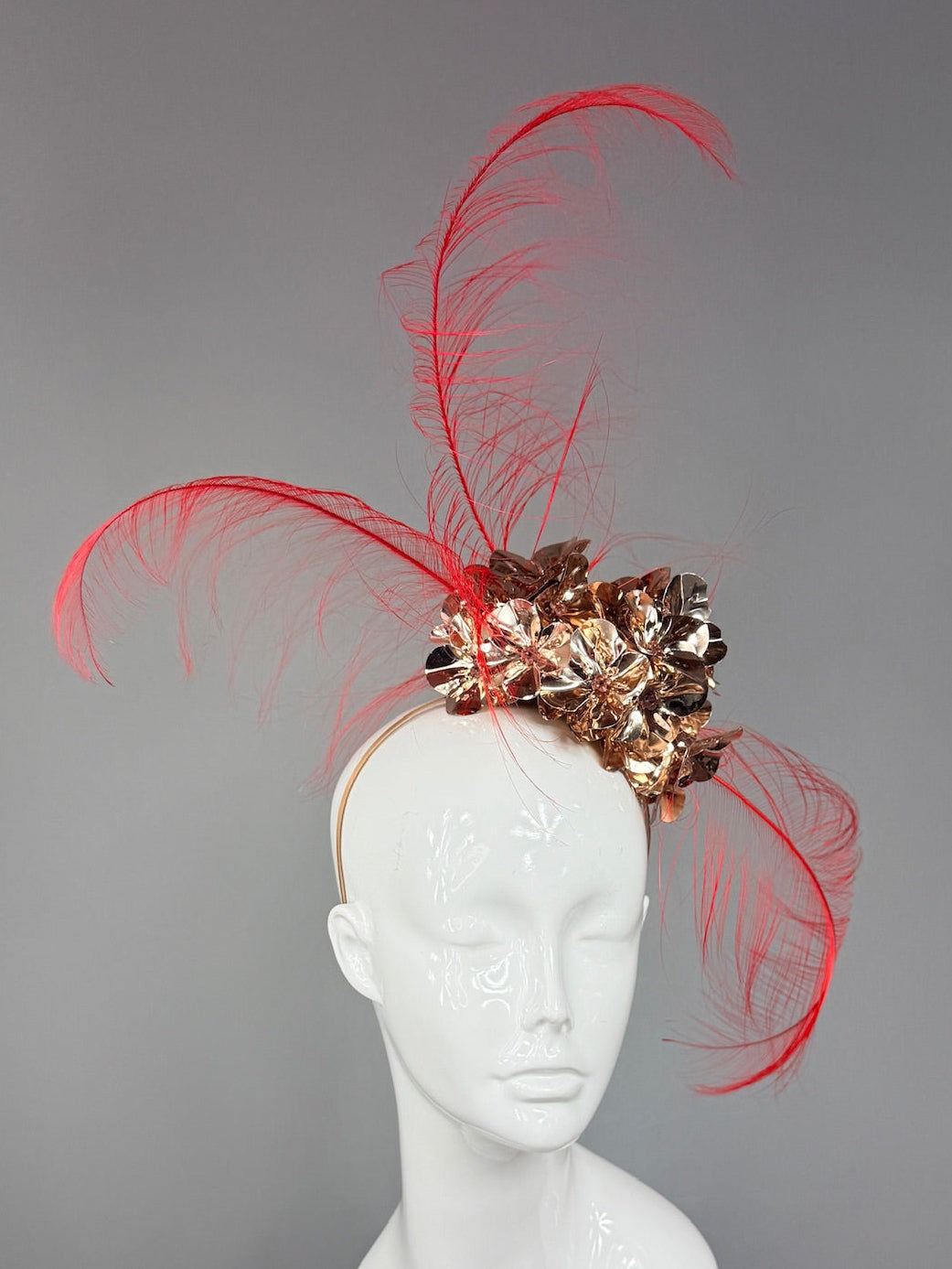 Kentucky Derby Fascinator Hat | Red and Gold Derby Hat | Derbyologie