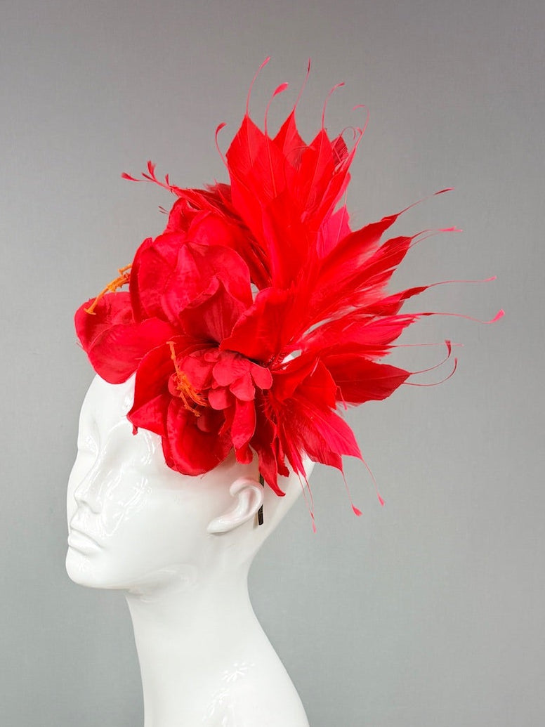 Kentucky Derby Fascinator Hat | Red and Gold Derby Hat | Derbyologie