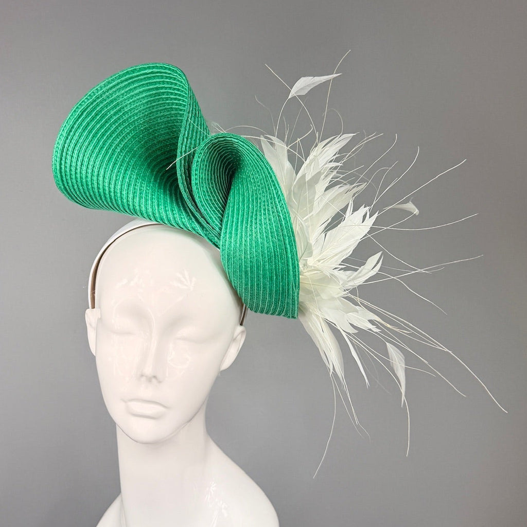 Kentucky Derby Fascinator Hat | Green and White Derby Hat | Derbyologie