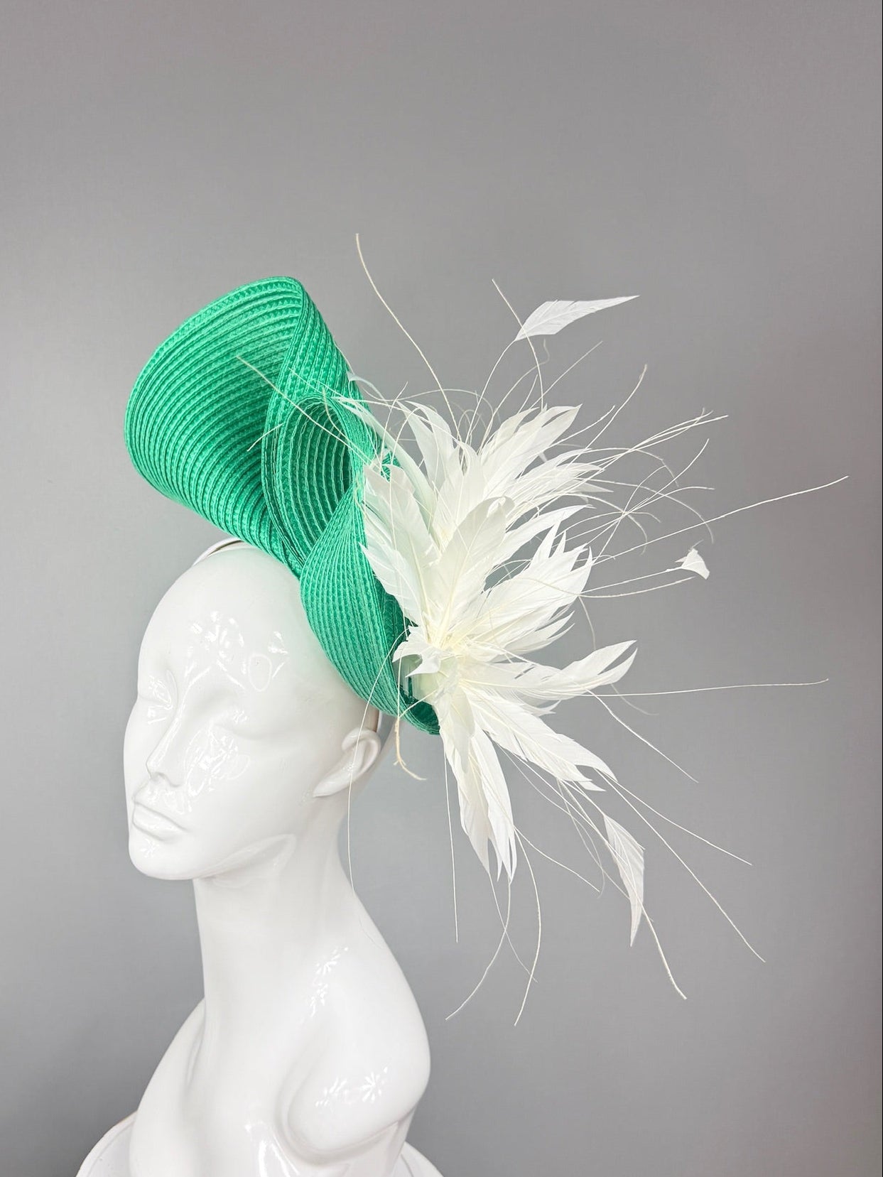 Kentucky Derby Fascinator Hat | Green and White Derby Hat | Derbyologie
