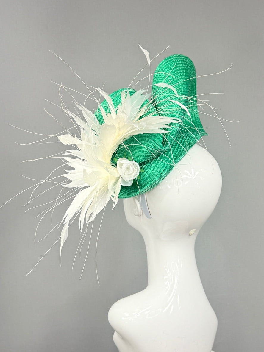Kentucky Derby Fascinator Hat | Green and White Derby Hat | Derbyologie