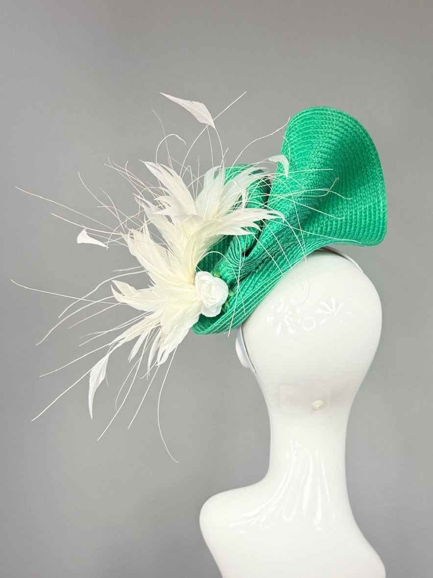 Kentucky Derby Fascinator Hat | Green and White Derby Hat | Derbyologie