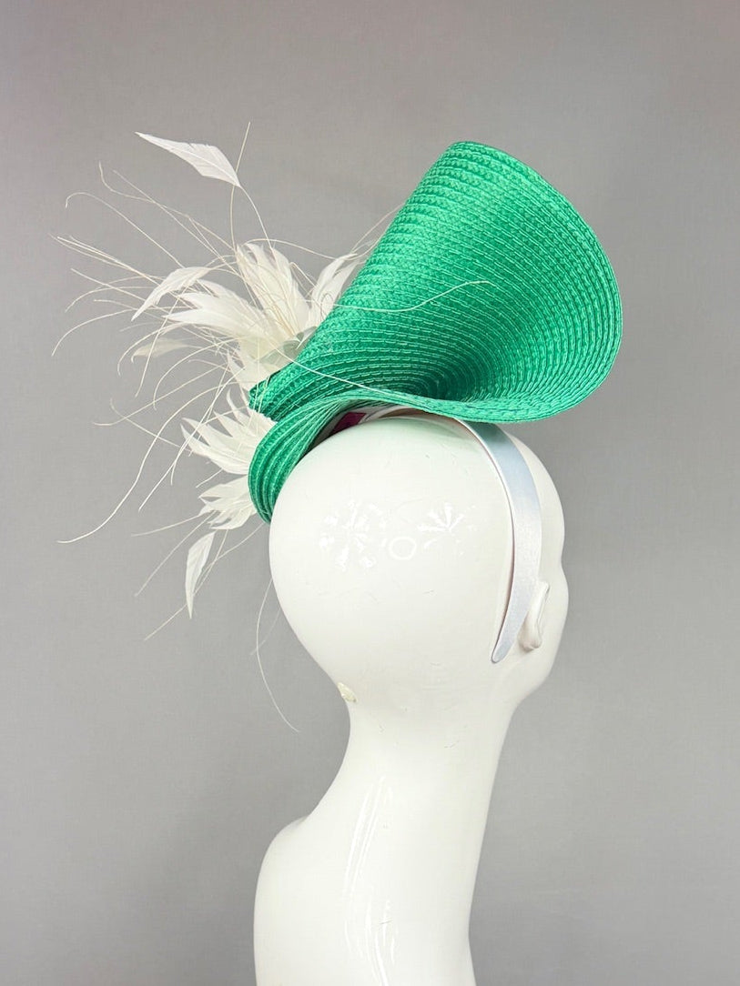 Kentucky Derby Fascinator Hat | Green and White Derby Hat | Derbyologie
