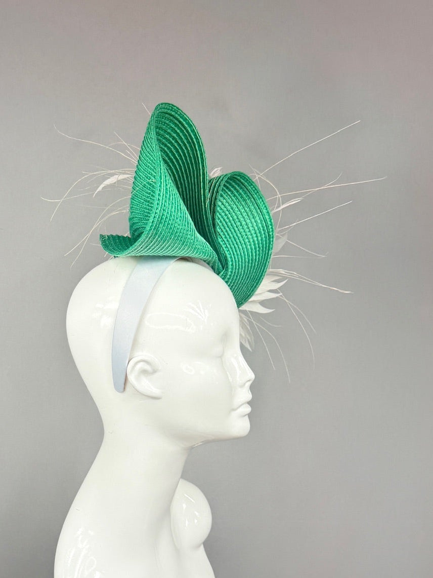 Kentucky Derby Fascinator Hat | Green and White Derby Hat | Derbyologie