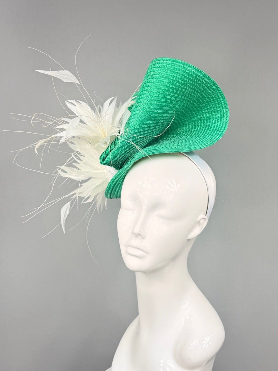 Kentucky Derby Fascinator Hat | Green and White Derby Hat | Derbyologie