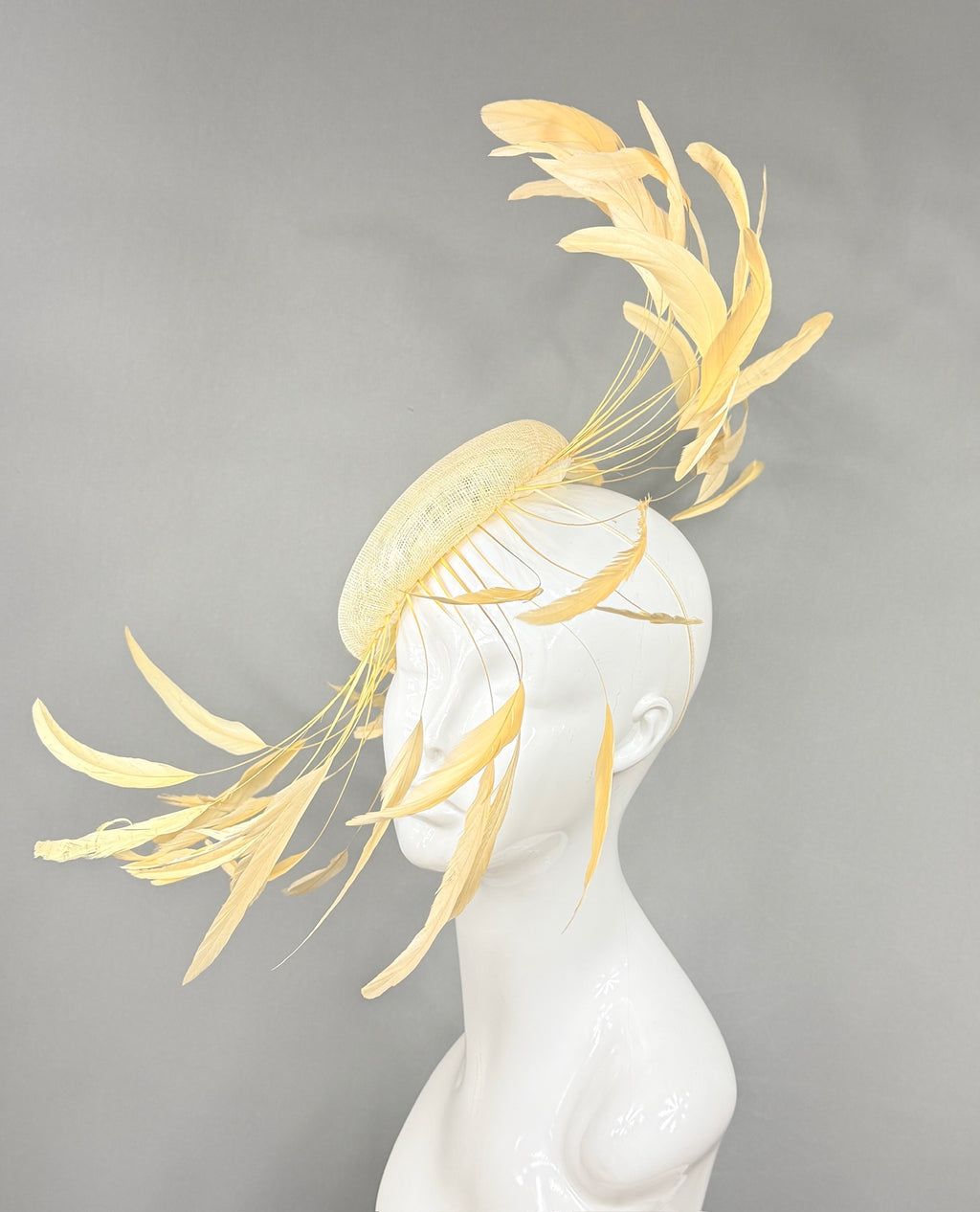 Kentucky Derby Fascinator Hat | Ivory Beige Feather Hat | Derbyologie