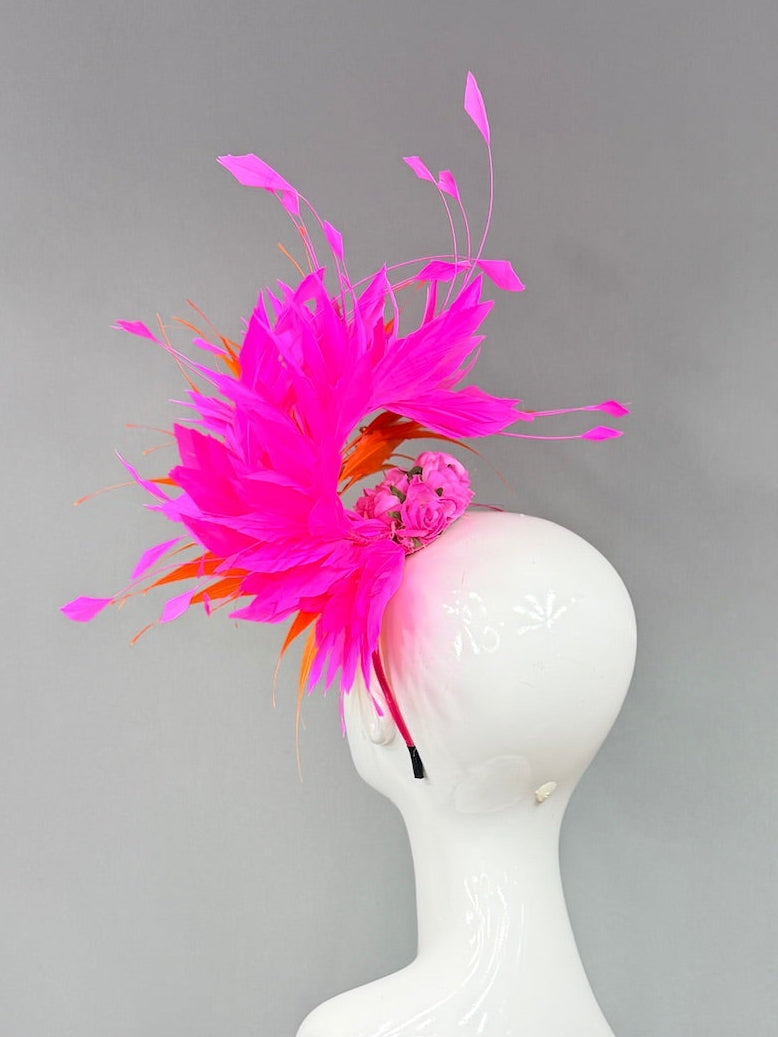 Kentucky Derby Fascinator Hat | Orange and Pink Derby Hat | Derbyologie