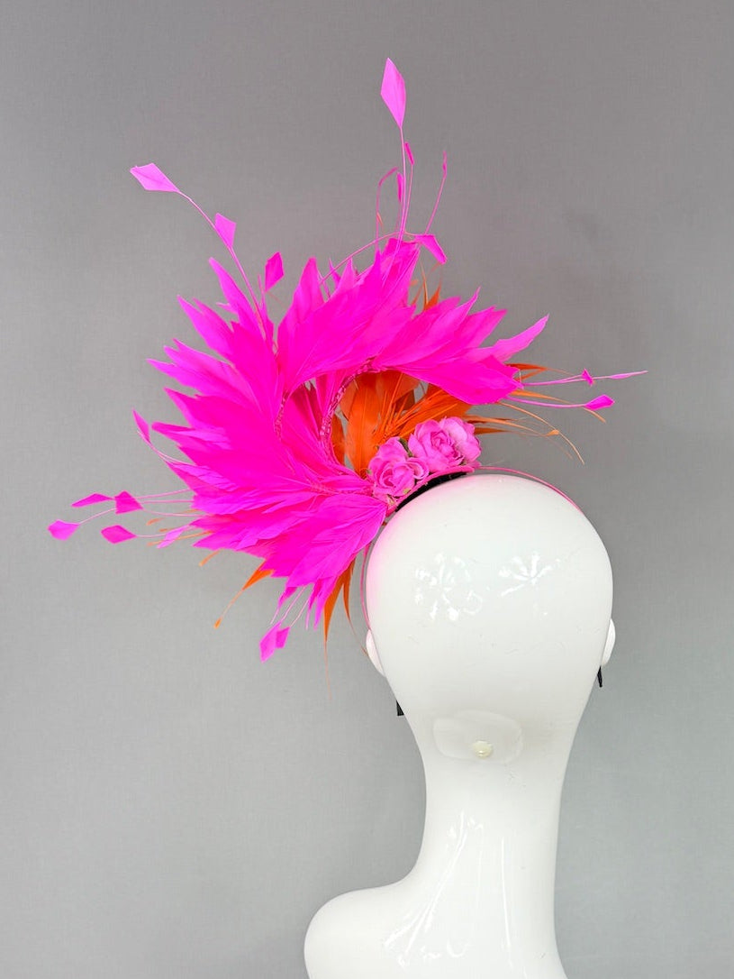 Kentucky Derby Fascinator Hat | Orange and Pink Derby Hat | Derbyologie