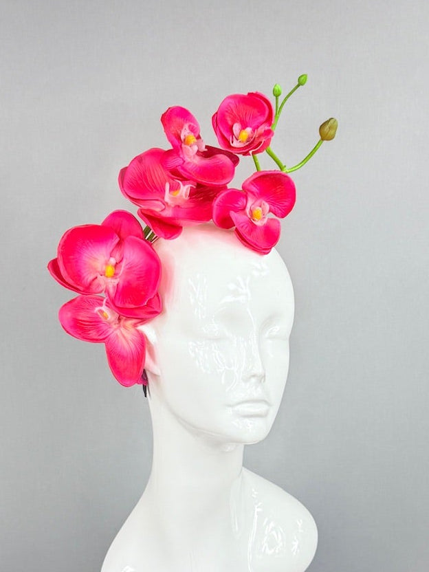 Kentucky Derby Fascinator Hat | Hot pink and Green Flower Hat | Derbyologie
