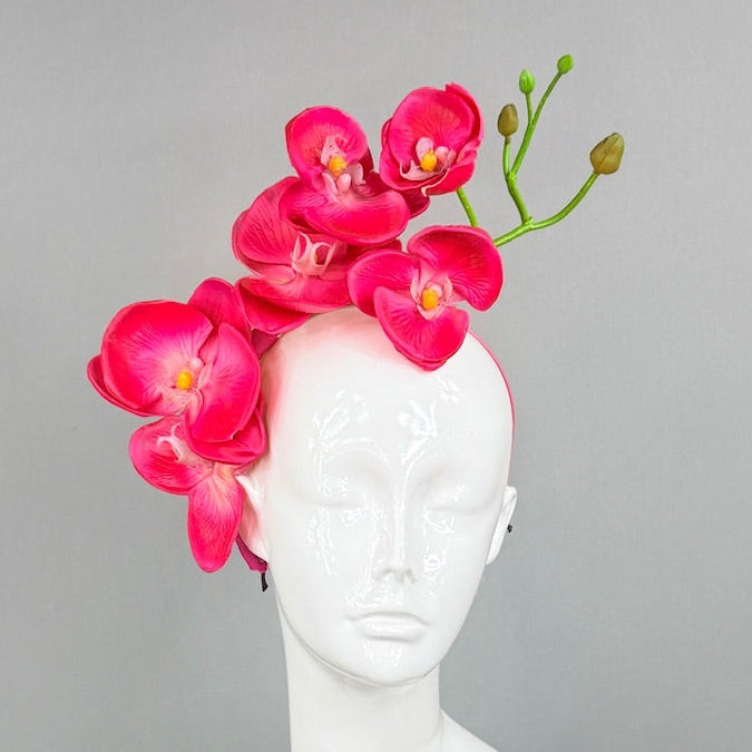 Kentucky Derby Fascinator Hat | Hot pink and Green Flower Hat | Derbyologie
