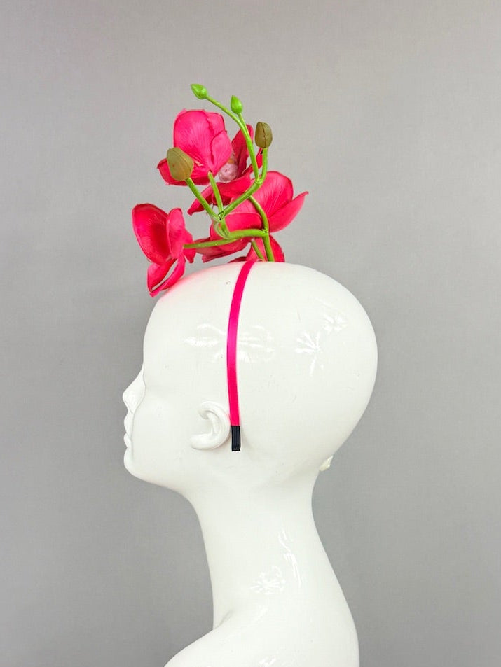 Kentucky Derby Fascinator Hat | Hot pink and Green Flower Hat | Derbyologie