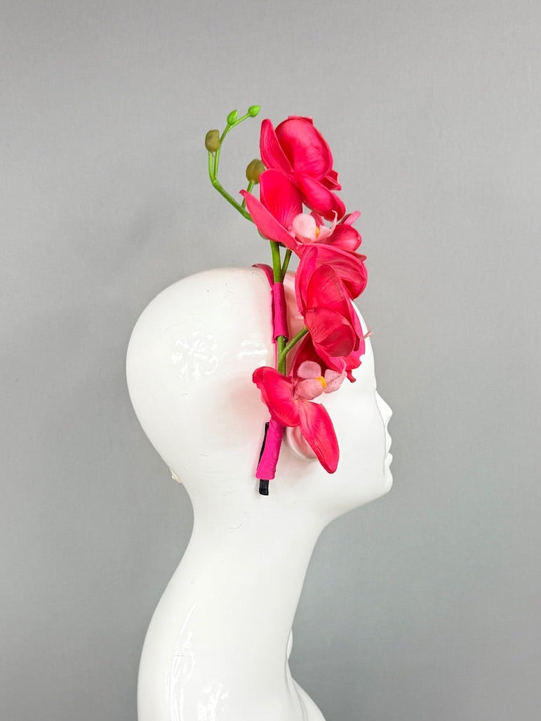 Kentucky Derby Fascinator Hat | Hot pink and Green Flower Hat | Derbyologie