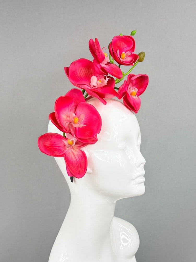 Kentucky Derby Fascinator Hat | Hot pink and Green Flower Hat | Derbyologie