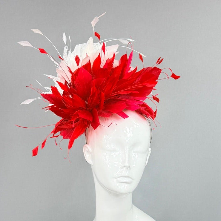 Kentucky Derby Fascinator Hat | Red and White Headpiece | Derbyologie