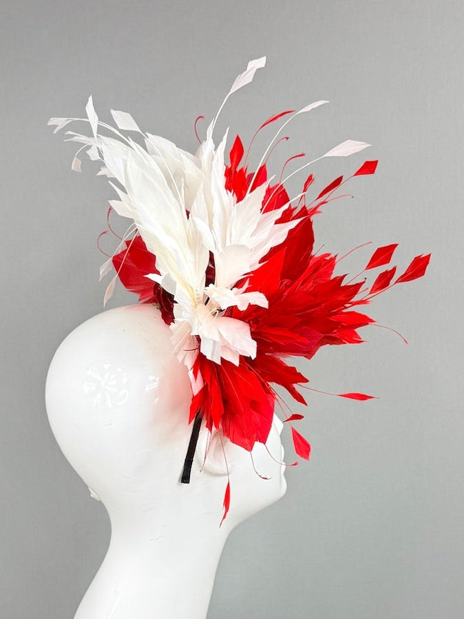 Kentucky Derby Fascinator Hat | Red and White Headpiece | Derbyologie