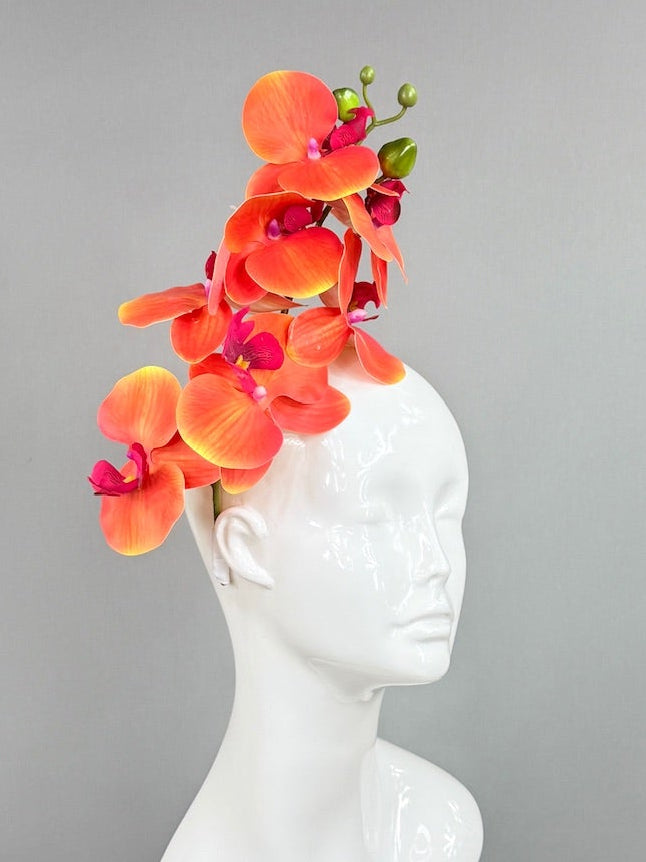 Kentucky Derby Fascinator Hat | Orange, Red, and Green Headpiece | Derbyologie