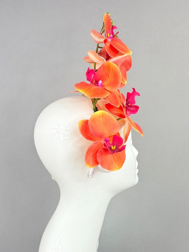 Kentucky Derby Fascinator Hat | Orange, Red, and Green Headpiece | Derbyologie