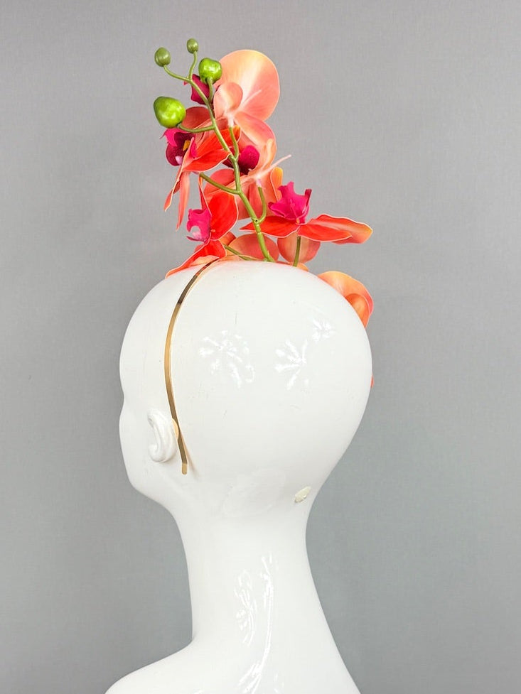 Kentucky Derby Fascinator Hat | Orange, Red, and Green Headpiece | Derbyologie