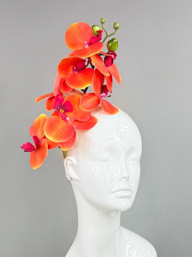 Kentucky Derby Fascinator Hat | Orange, Red, and Green Headpiece | Derbyologie