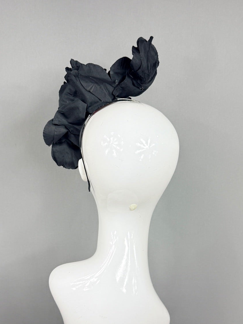 Kentucky Derby Fascinator Hat | All Black Headband Hat | Derbyologie