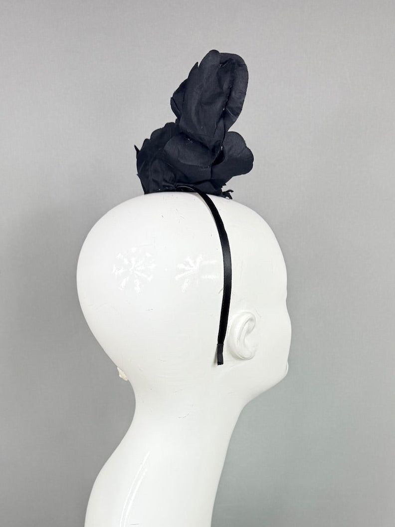 Kentucky Derby Fascinator Hat | All Black Headband Hat | Derbyologie