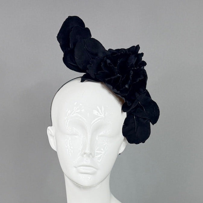 Kentucky Derby Fascinator Hat | All Black Headband Hat | Derbyologie