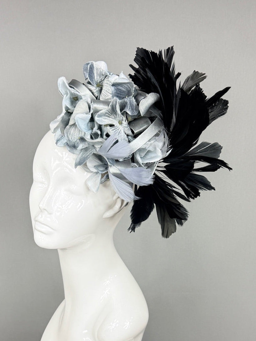 Kentucky Derby Fascinator Hat | Black and Gray Headband Hat | Derbyologie