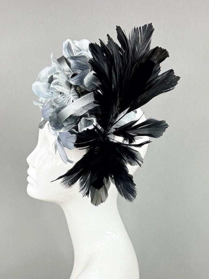 Kentucky Derby Fascinator Hat | Black and Gray Headband Hat | Derbyologie