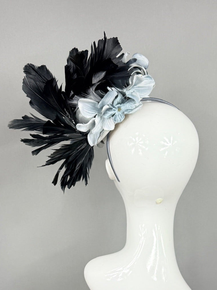 Kentucky Derby Fascinator Hat | Black and Gray Headband Hat | Derbyologie