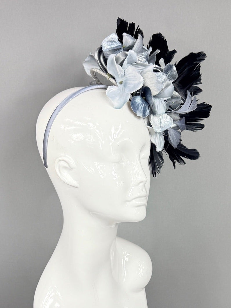 Kentucky Derby Fascinator Hat | Black and Gray Headband Hat | Derbyologie