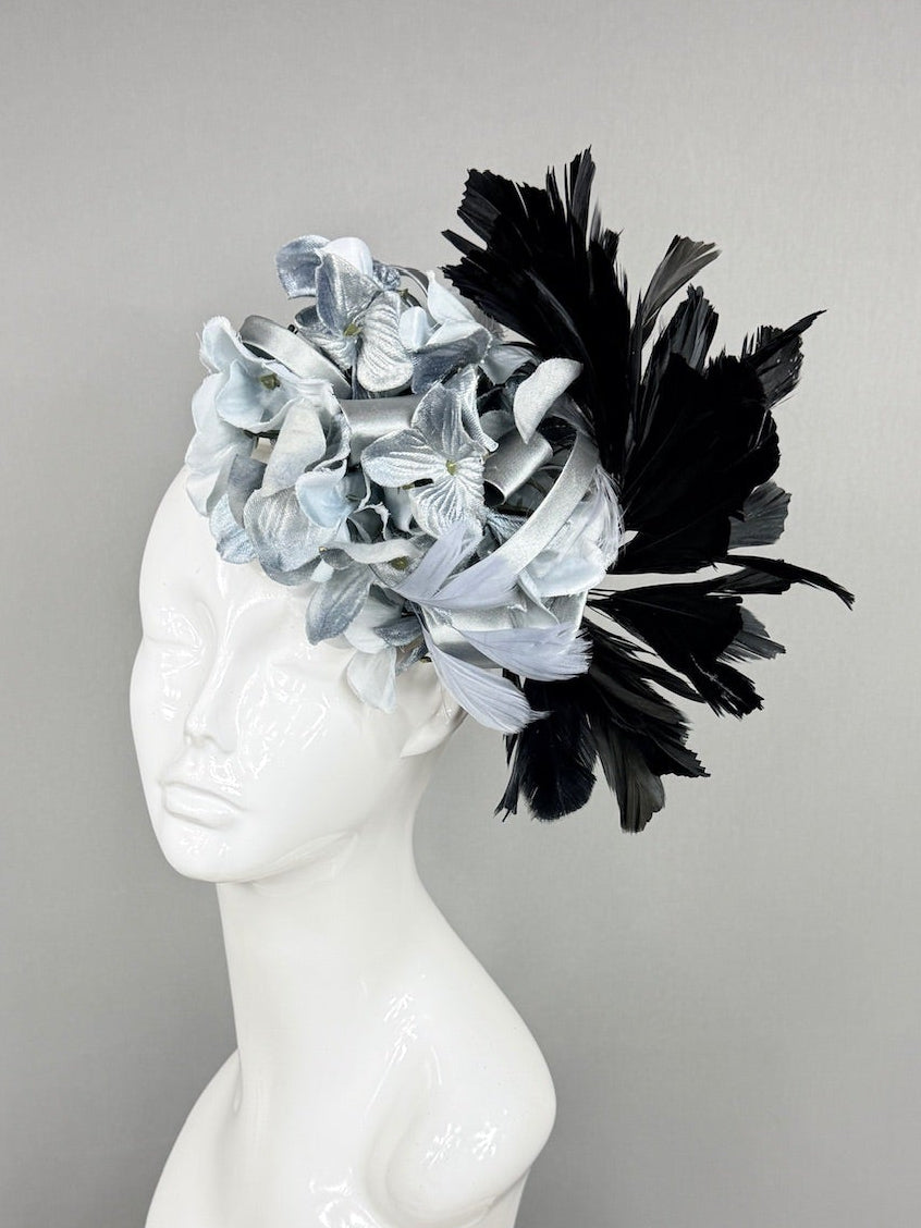 Kentucky Derby Fascinator Hat | Black and Gray Headband Hat | Derbyologie