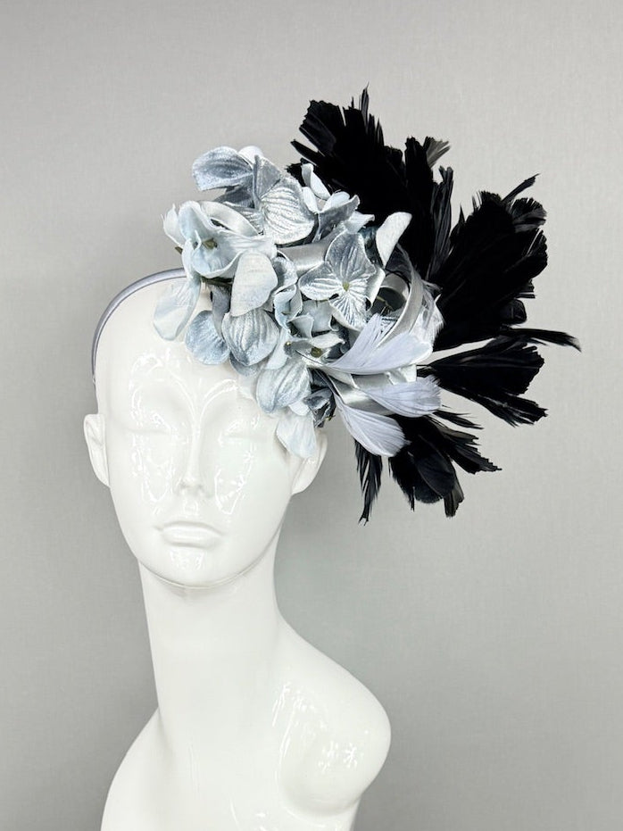 Kentucky Derby Fascinator Hat | Black and Gray Headband Hat | Derbyologie