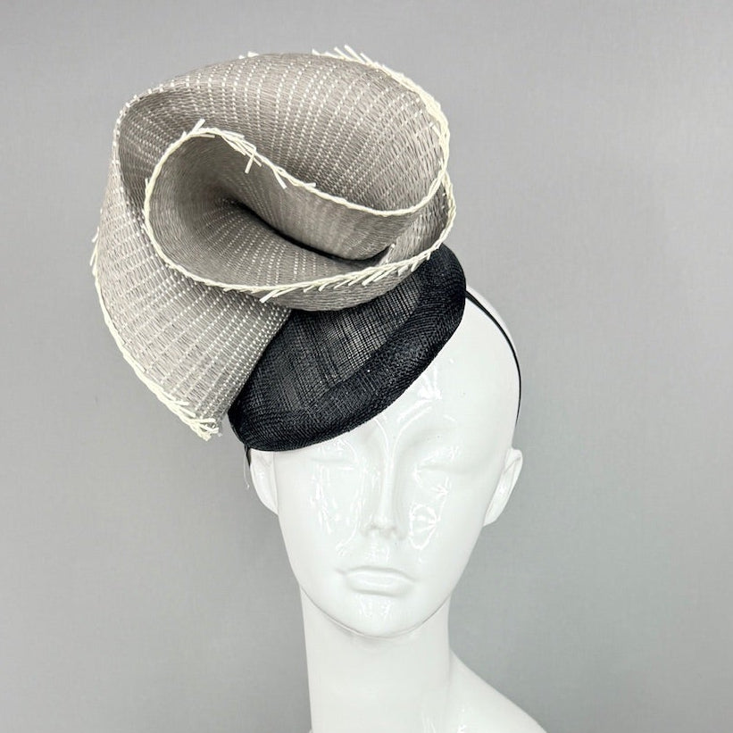 Kentucky Derby Fascinator Hat | Black and Gray Headband Hat | Derbyologie