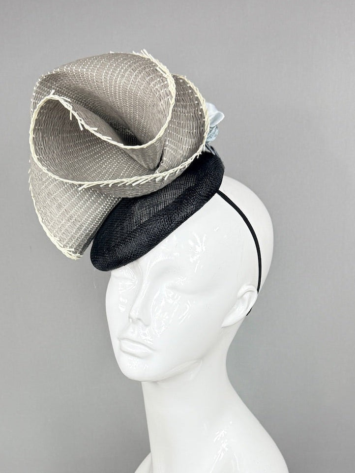 Kentucky Derby Fascinator Hat | Black and Gray Headband Hat | Derbyologie
