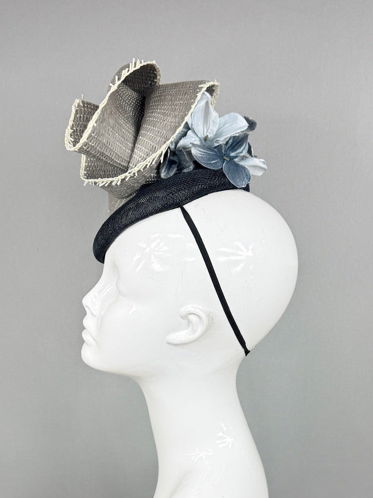 Kentucky Derby Fascinator Hat | Black and Gray Headband Hat | Derbyologie