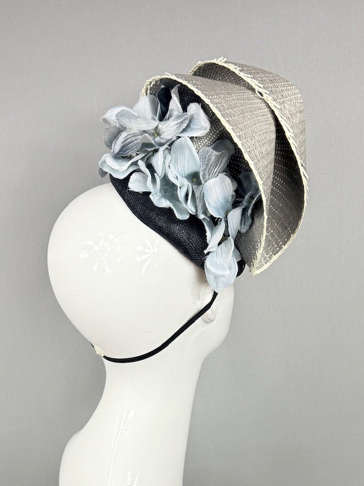 Kentucky Derby Fascinator Hat | Black and Gray Headband Hat | Derbyologie